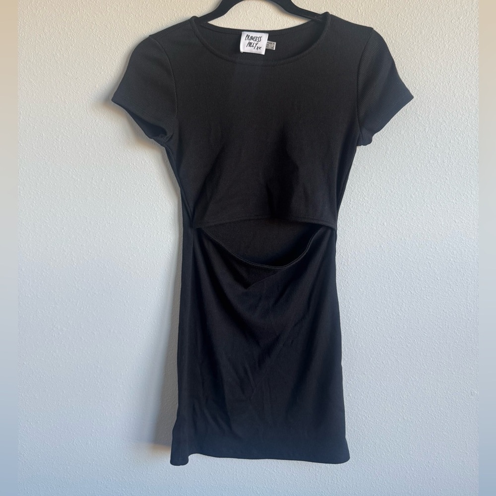 Princess Polly Women's Black Mini Dress with Cut-Out Party Feminine Size 6